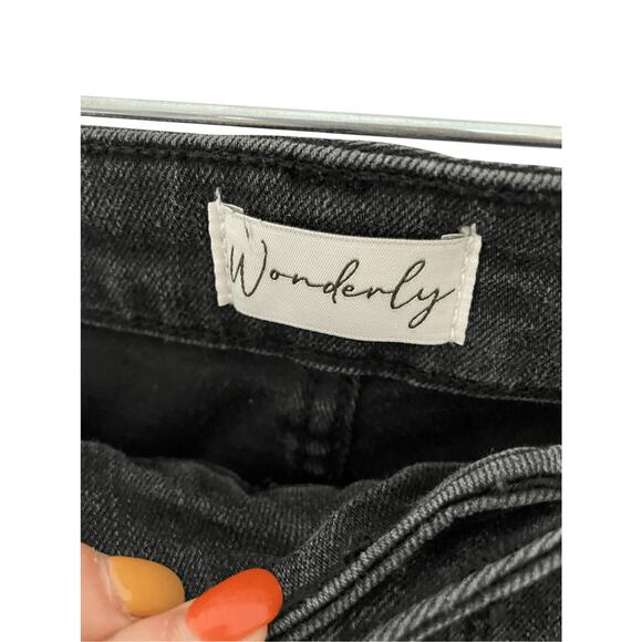 Wonderly Mid Rise Black Skinny Cropped SZ 18 Casual Denim Kidcore Teacher Denim - Picture 3 of 5